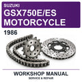 1986 Suzuki GSX750E/ES Motorcycle Workshop Service & Repair Manual