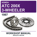 1987 Honda ATC 200X 3-Wheeler Workshop Service & Repair Manual