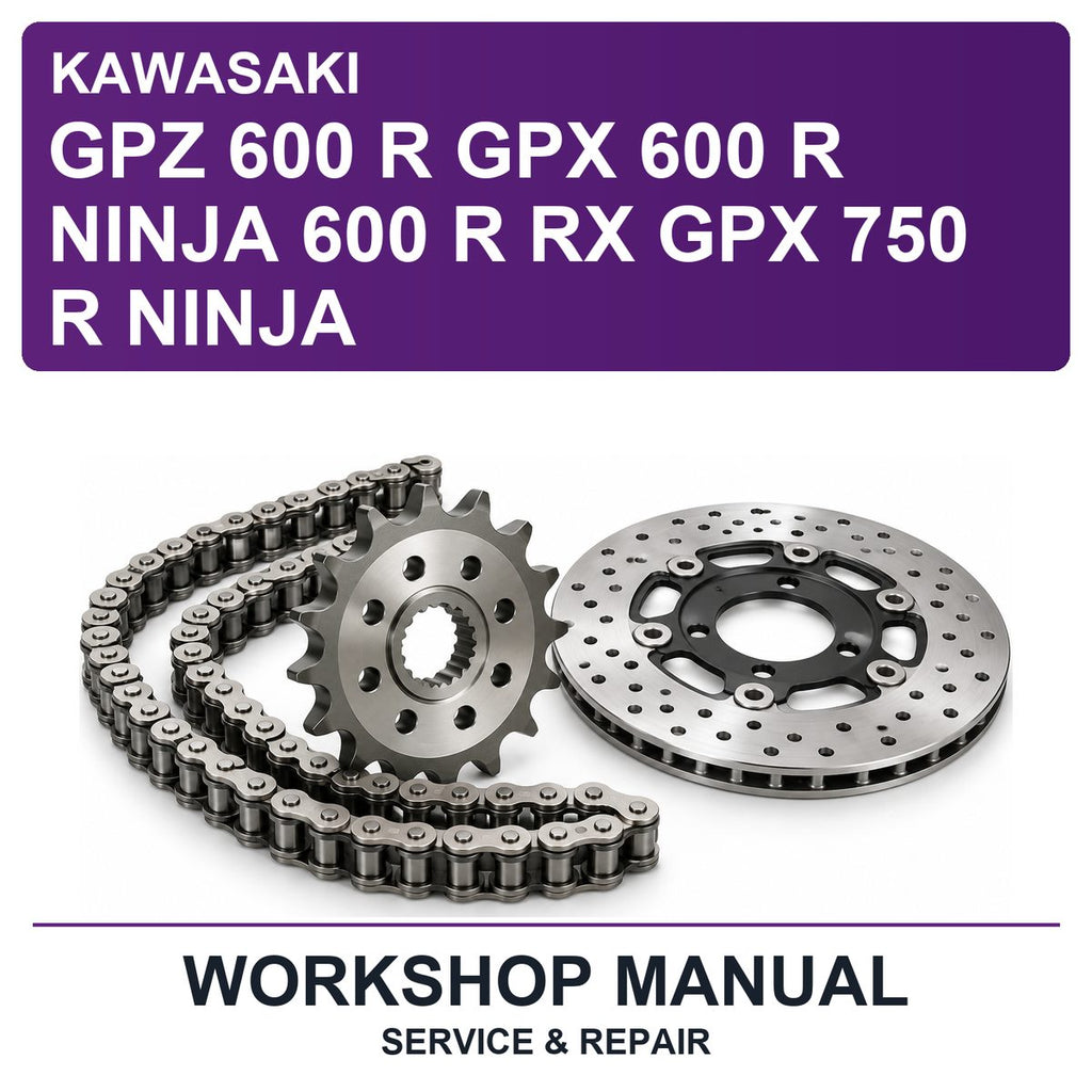 Kawasaki GPZ 600 R GPX 600 R Ninja 600 R RX GPX 750 R Ninja Workshop Service & Repair Manual