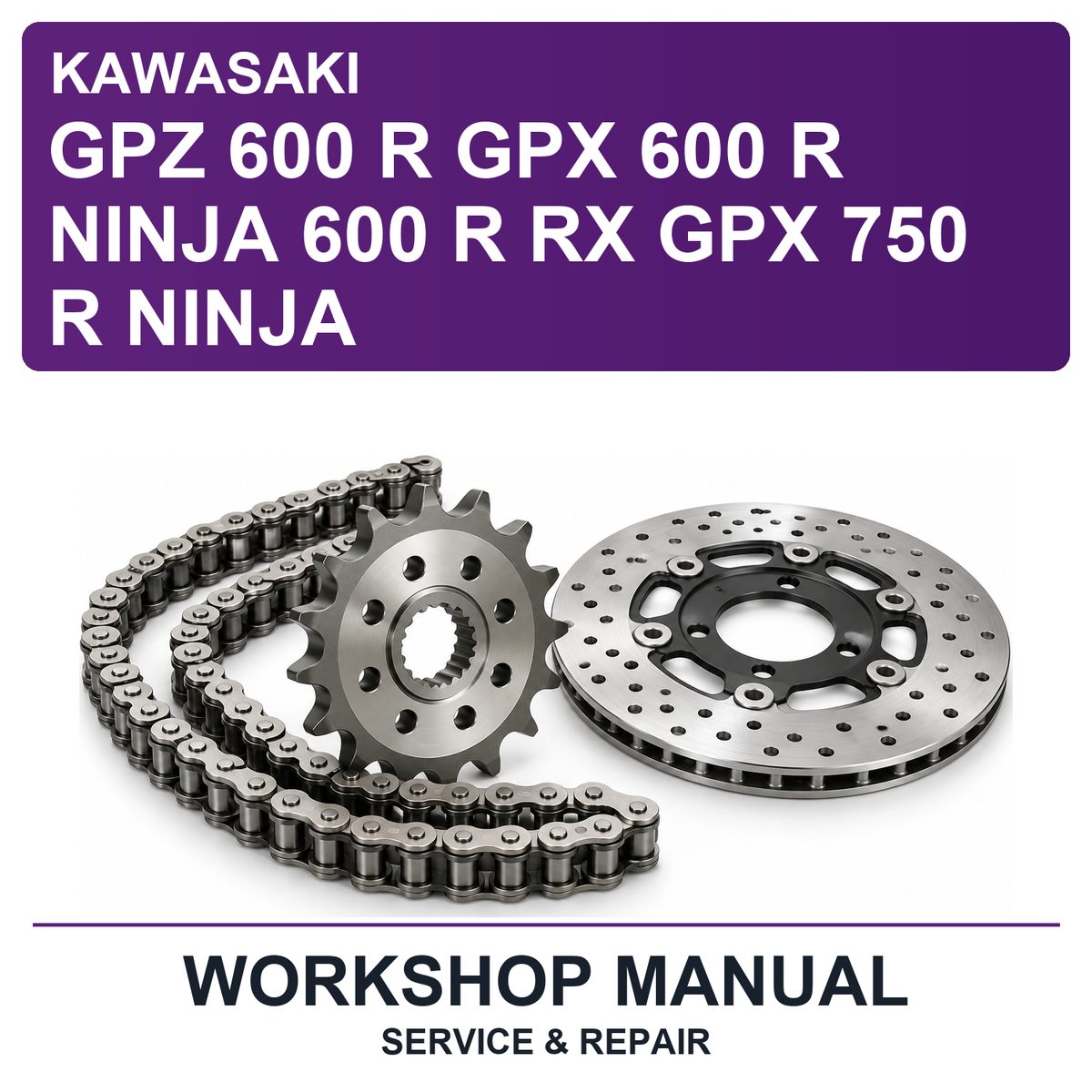 Kawasaki GPZ 600 R GPX 600 R Ninja 600 R RX GPX 750 R Ninja Workshop Service & Repair Manual