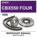 1986 Honda CBX550 Four Workshop Service & Repair Manual