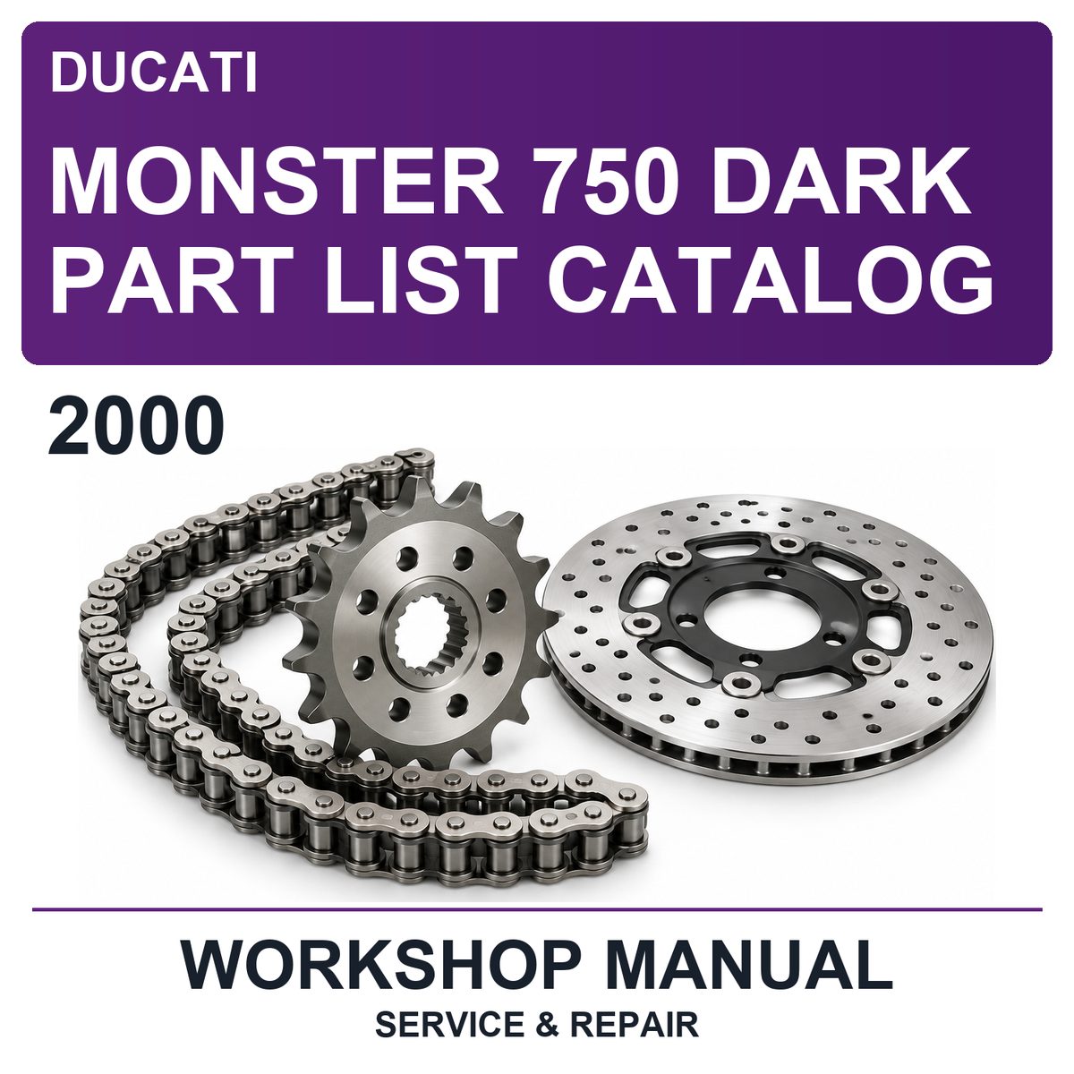 2000 Ducati Monster 750 Dark Part List Catalog Workshop Service & Repair Manual