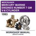 1993 Mercury Mercruiser Marine Engines Number 7 GM V-6 Cylinder Workshop Service & Repair Manual