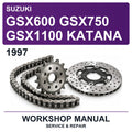 1997 Suzuki GSX600 GSX750 GSX1100 Katana Workshop Service & Repair Manual