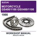 1986 Suzuki Motorcycle GS400/1100 GSX400/1100 Workshop Service & Repair Manual