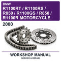 2000 BMW R1100RT / R1100RS / R850 / R1100GS / R850 / R1100R Motorcycle Workshop Service & Repair Manual
