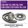 Honda CB100 CL100 SL100 CB125S CD125S SL125 Workshop Service & Repair Manual