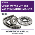 1988 Honda VF700 VF750 VF1100 V45 V65 Sabre Magna Workshop Service & Repair Manual