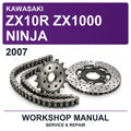 2007 Kawasaki ZX10R ZX1000 Ninja Workshop Service & Repair Manual