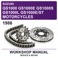 1986 Suzuki GS1000 GS1000E GS1000S GS1000L GS1000E/ST Motorcycles Workshop Service & Repair Manual
