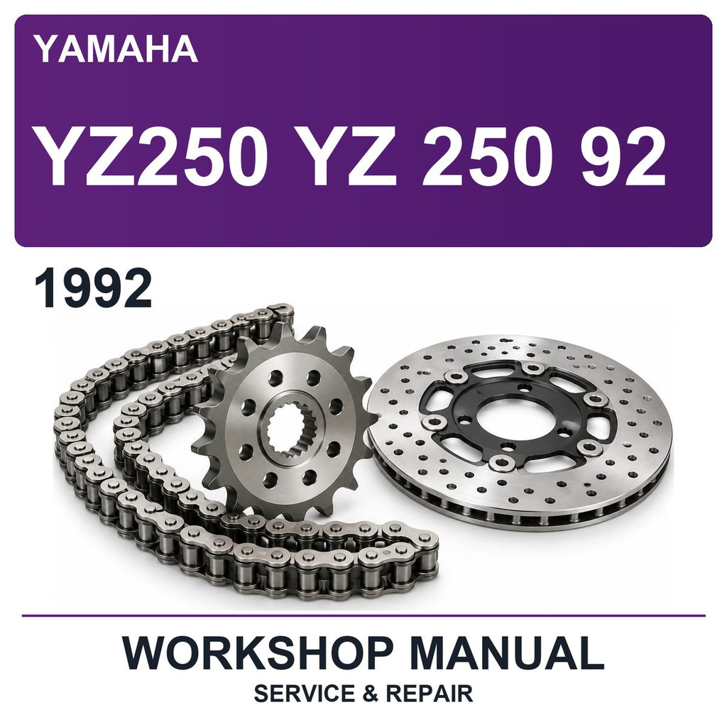 1992 Yamaha YZ250 YZ 250 92 Workshop Service & Repair Manual