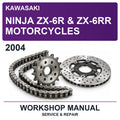 2004 Kawasaki Ninja ZX-6R & ZX-6RR Motorcycles Workshop Service & Repair Manual