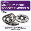 2014 Yamaha Majesty YP400 Scooter Models Workshop Service & Repair Manual