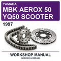 1997 Yamaha MBK Aerox 50 YQ50 Scooter Workshop Service & Repair Manual