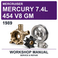 1989 Mercury Mercruiser 7.4L 454 V8 GM Workshop Service & Repair Manual