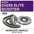 1988 Honda CH250 Elite Scooter Workshop Service & Repair Manual