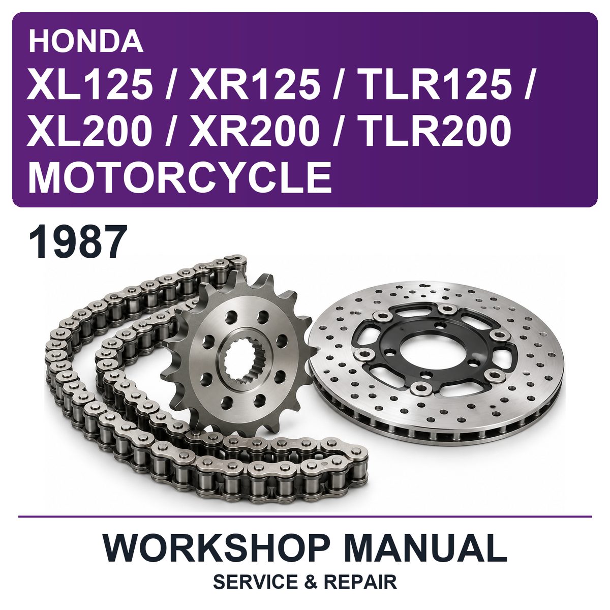 1987 Honda XL125 / XR125 / TLR125 / XL200 / XR200 / TLR200 Motorcycle Workshop Service & Repair Manual