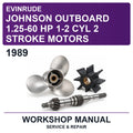 1989 Evinrude Johnson Outboard 1.25-60 Hp 1-2 Cyl 2 Stroke Motors Workshop Service & Repair Manual