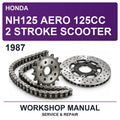 1987 Honda NH125 Aero 125CC 2 Stroke Scooter Workshop Service & Repair Manual