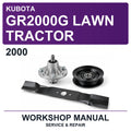2000 Kubota GR2000G Lawn Tractor Workshop Service & Repair Manual