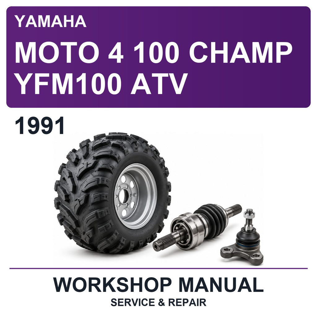 1991 Yamaha Moto 4 100 Champ YFM100 ATV Workshop Service & Repair Manual