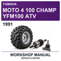 1991 Yamaha Moto 4 100 Champ YFM100 ATV Workshop Service & Repair Manual