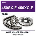 2016 KTM 450SX-F 450XC-F Workshop Service & Repair Manual