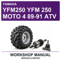 Yamaha YFM250 YFM 250 Moto 4 89-91 ATV Workshop Service & Repair Manual