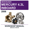 2006 Mercury Mercruiser 4.3L Inboard Workshop Service & Repair Manual