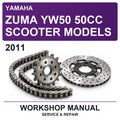 2011 Yamaha Zuma YW50 50CC Scooter Models Workshop Service & Repair Manual