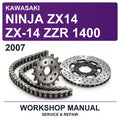 2007 Kawasaki Ninja ZX14 ZX-14 ZZR 1400 Workshop Service & Repair Manual