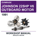 1991 Evinrude Johnson 225HP V6 Outboard Motor Workshop Service & Repair Manual