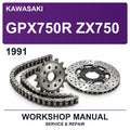 1991 Kawasaki GPX750R ZX750 Workshop Service & Repair Manual