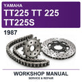 1987 Yamaha TT225 TT 225 TT225S Workshop Service & Repair Manual
