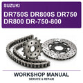 Suzuki DR750S DR800S DR750 DR800 DR-750-800 Workshop Service & Repair Manual