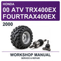 2000 Honda 00 ATV TRX400EX FOURTRAX400EX Workshop Service & Repair Manual