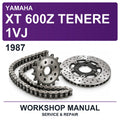 1987 Yamaha Xt 600Z Tenere 1VJ Workshop Service & Repair Manual