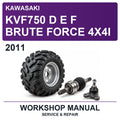 2011 Kawasaki KVF750 D E F Brute Force 4X4I Workshop Service & Repair Manual