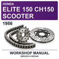 1986 Honda Elite 150 CH150 Scooter Workshop Service & Repair Manual