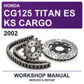 2002 Honda CG125 Titan ES KS Cargo Workshop Service & Repair Manual