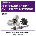 1987 Yamaha Outboard 40 Hp 3 Cyl. 698CC 2-Stroke Workshop Service & Repair Manual