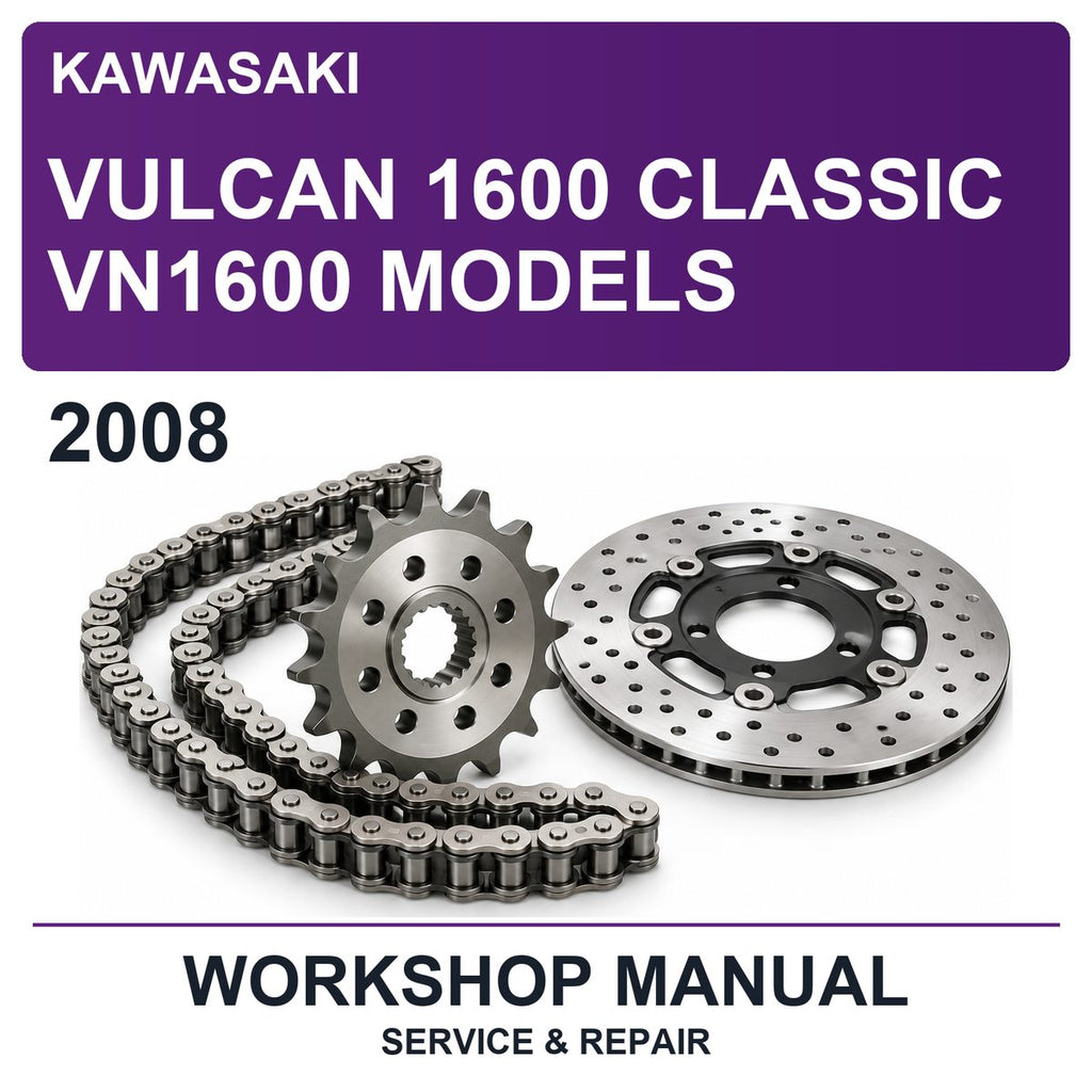 2008 Kawasaki Vulcan 1600 Classic VN1600 Models Workshop Service & Repair Manual