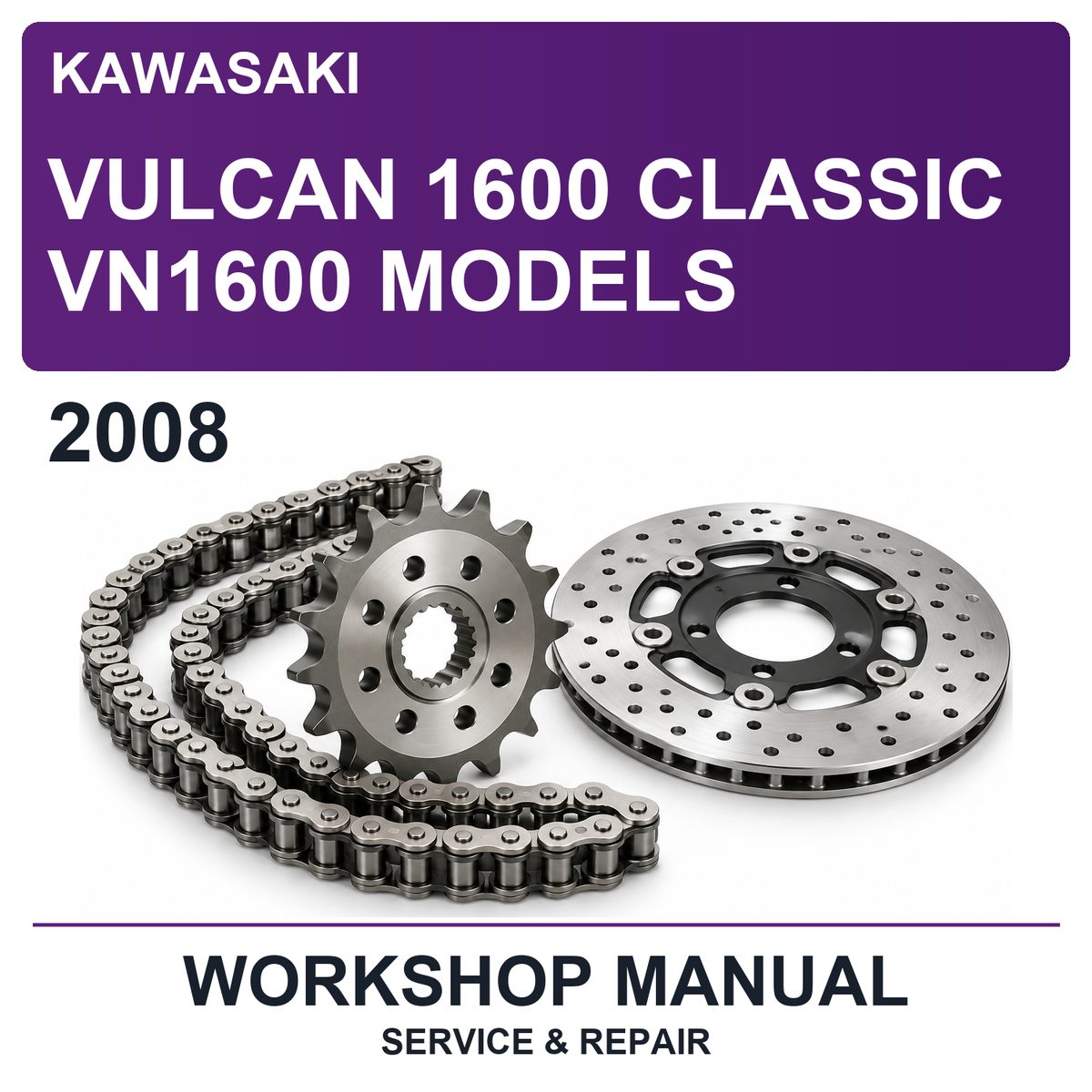 2008 Kawasaki Vulcan 1600 Classic VN1600 Models Workshop Service & Repair Manual
