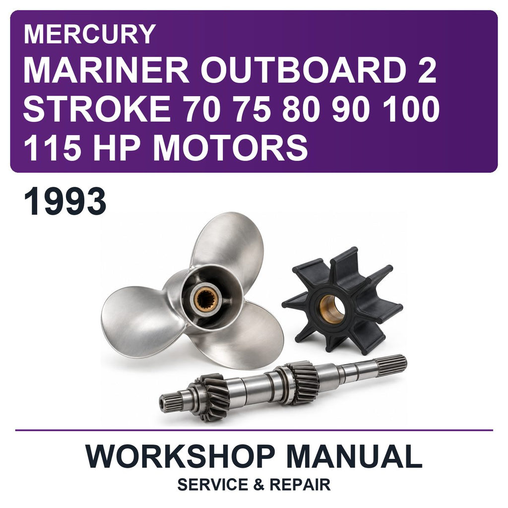 1993 Mercury Mariner Outboard 2 Stroke 70 75 80 90 100 115 HP Motors Workshop Service & Repair Manual
