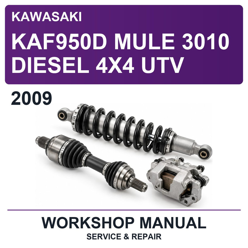 2009 Kawasaki KAF950D Mule 3010 Diesel 4X4 UTV Workshop Service & Repair Manual