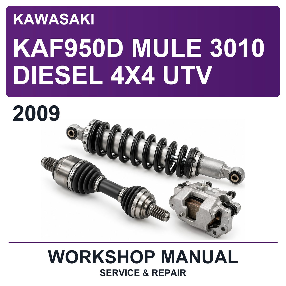 2009 Kawasaki KAF950D Mule 3010 Diesel 4X4 UTV Workshop Service & Repair Manual