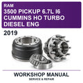 2019 Ram 3500 Pickup 6.7L I6 Cummins HO Turbo Diesel Eng Workshop Service & Repair Manual