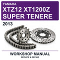 2013 Yamaha XTZ12 XT1200Z Super Tenere Workshop Service & Repair Manual