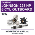 1992 Evinrude Johnson 225 HP 6 Cyl Outboard Workshop Service & Repair Manual