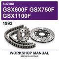 1993 Suzuki GSX600F GSX750F GSX1100F Workshop Service & Repair Manual